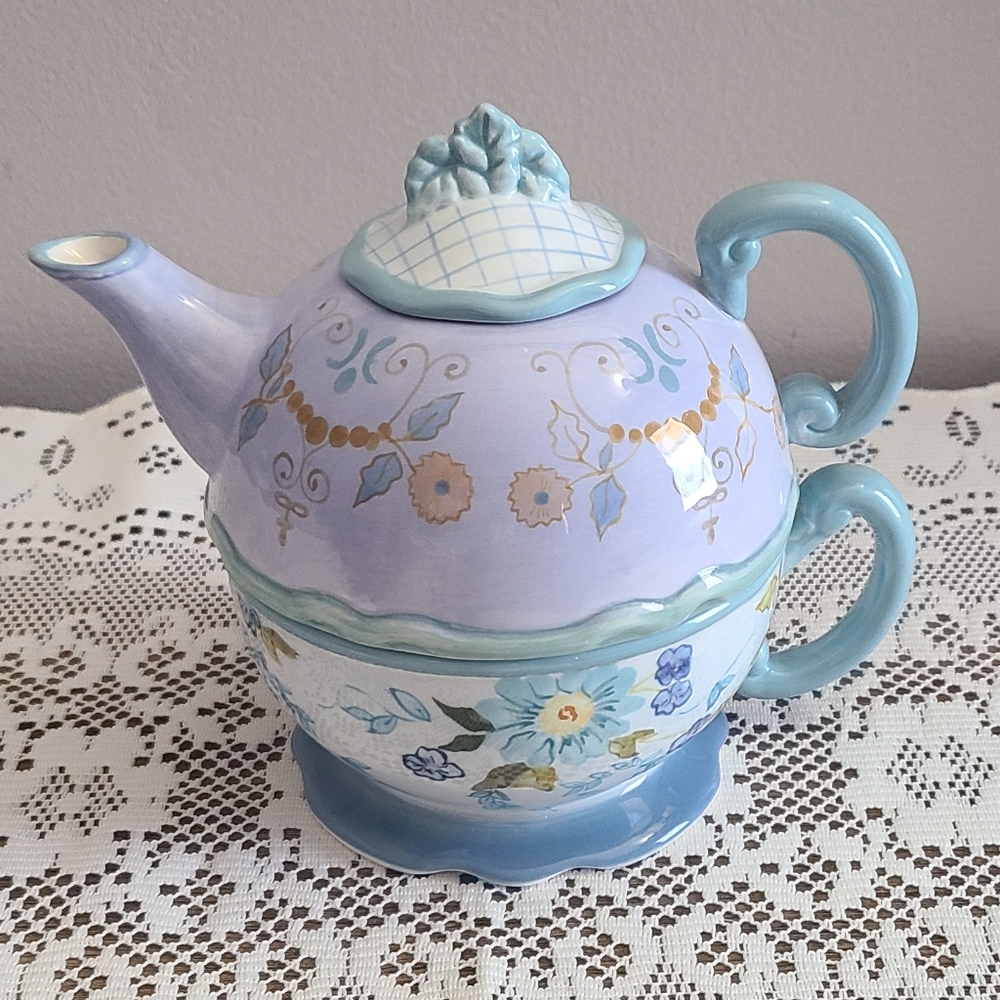 🫖Vintage Tracy Porter Hand-painted "Tea For One" Set